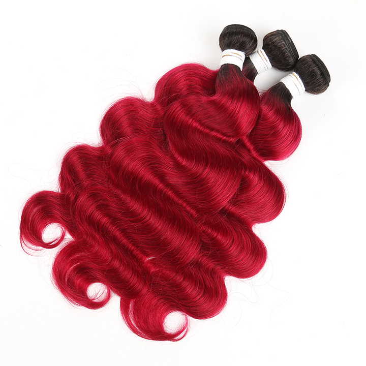 lumiere 1B/BURG Ombre Body Wave 3 Bundles 100% Virgin Human Hair Extension