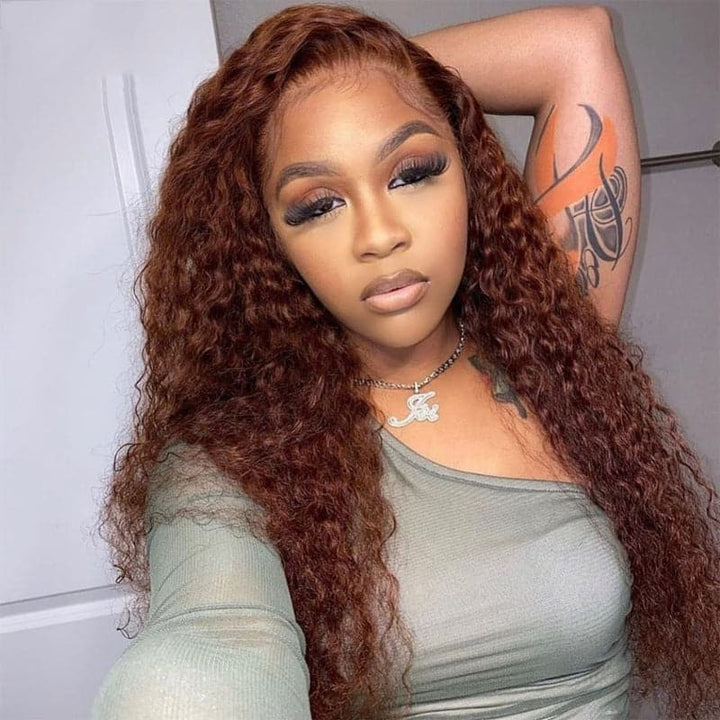 #33 Kinky Curly 4x4/5x5/13x4 Lace Closure/Frontal 150%/180% Densité Perruques Pour Femmes Pré Pincées