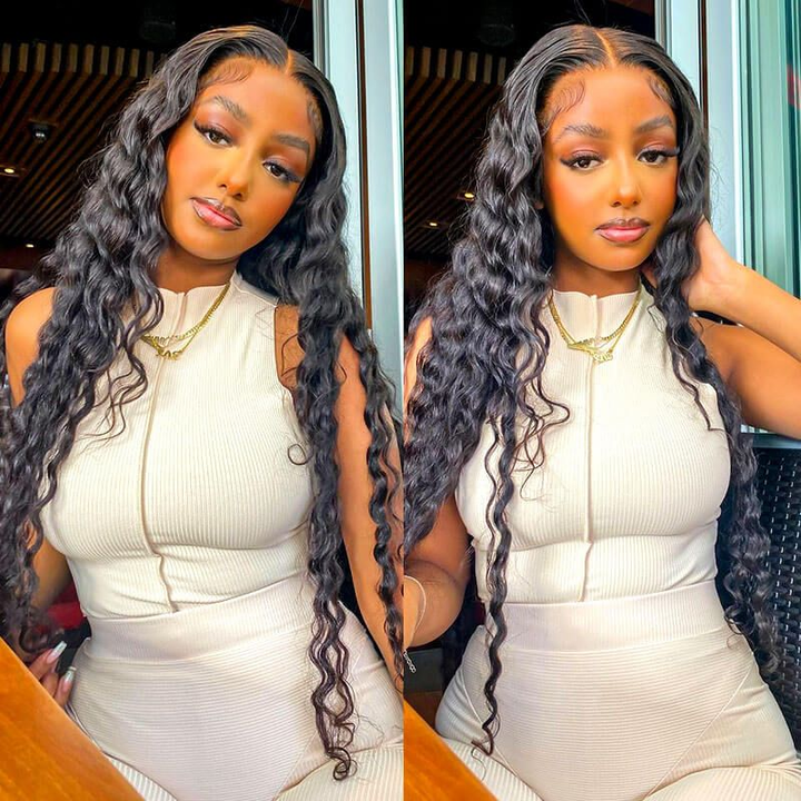 Deep Wave 13x4 Lace Frontal 5x5 lace closure Wigs Virgin Human Hair With Baby Hair - Lumiere hair