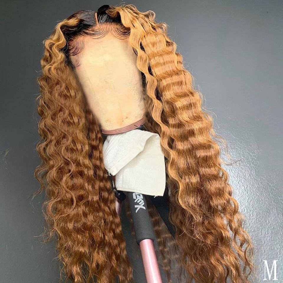 Lumiere 1B/27 Ombre Deep Wave 4x4/5x5/13x4 Lace Closure/Frontal 150%/180% Density Wigs For Women Pre Plucked
