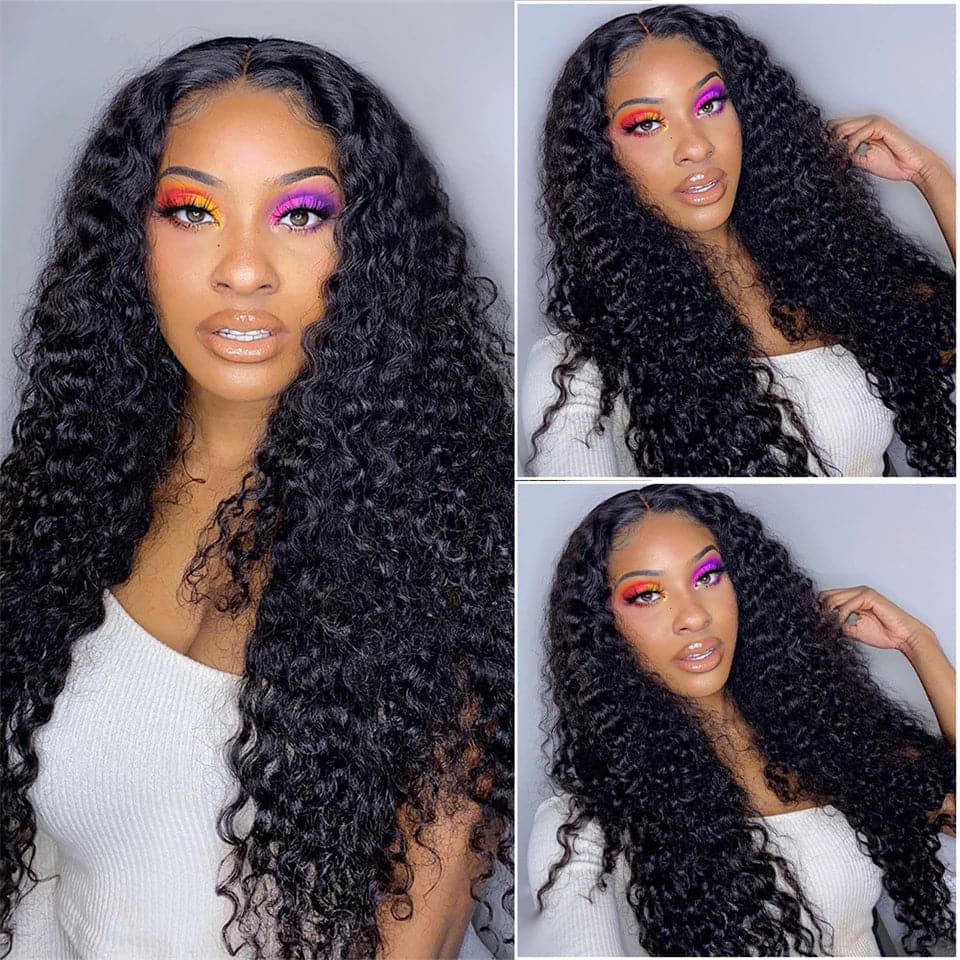 lumiere hair Indian Deep Wave Virgin Hair 4 Bundles with 4X4 Lace Closure - Lumiere hair