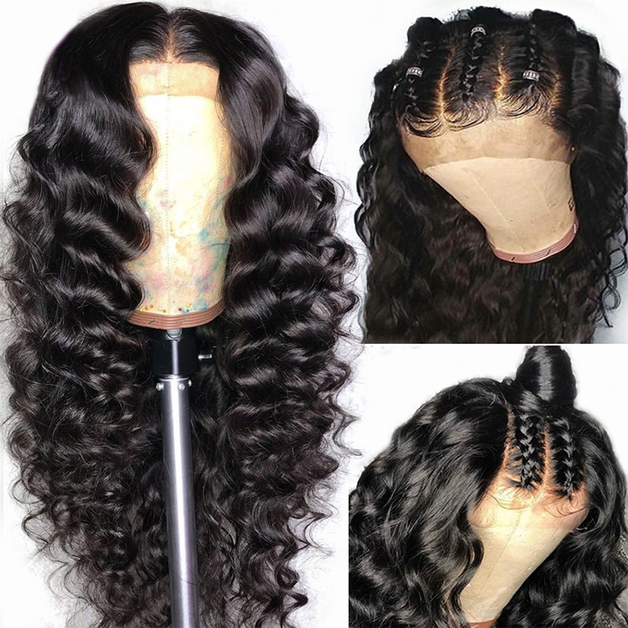 Loose Deep Wave 13x4 Lace Front Wigs HD Transparent 5x5 Lace wig for Black Women Prelucked Human Hair
