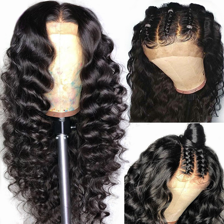 Loose Deep Wave 13x4 Lace Front Wigs HD Transparent 5x5 Lace wig for Black Women Prelucked Human Hair
