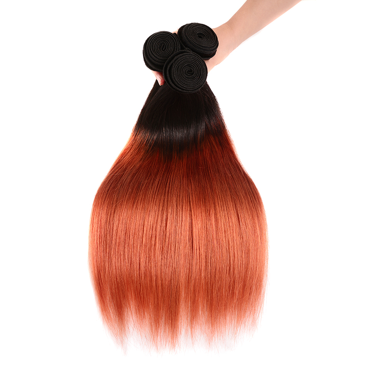 lumiere 1B/350 Ombre Straight 3 Bundles 100% Virgin Human Hair Extension