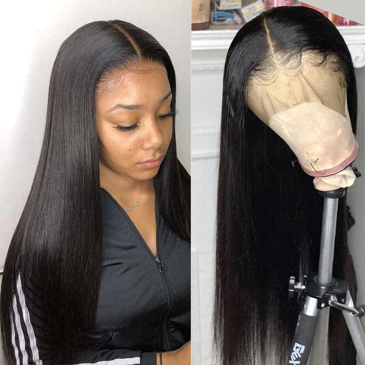 Straight hair 4x4 Lace Closure / Frontal Human Hair wigs With Baby Hair 150% Density - Lumiere hair