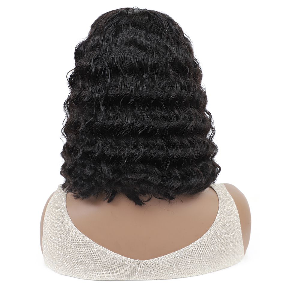 Deep Wave Bob Full Machine Made No Lace With Bangs For Women