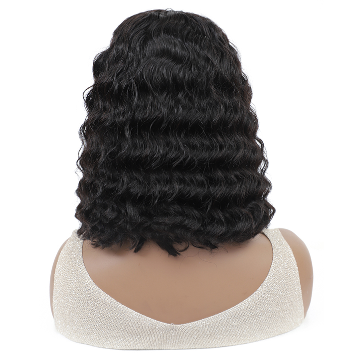Deep Wave Bob Full Machine Made No Lace With Bangs For Women