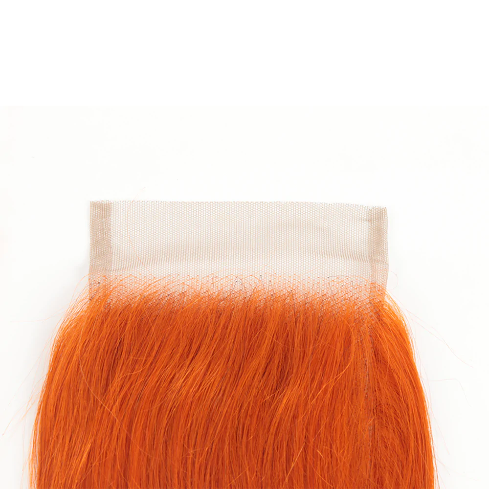 #350 Ginger Straight Hair 3 Bundles with 4x4 HD Lace Closure Human Hair Extensions(No Code Need)