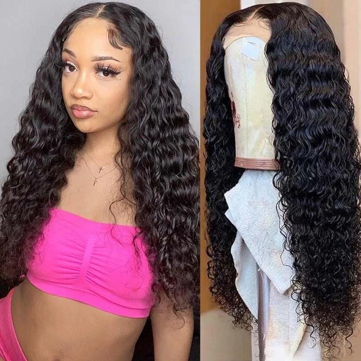 Deep Wave 13x4 Lace Frontal 5x5 lace closure Wigs Virgin Human Hair With Baby Hair - Lumiere hair