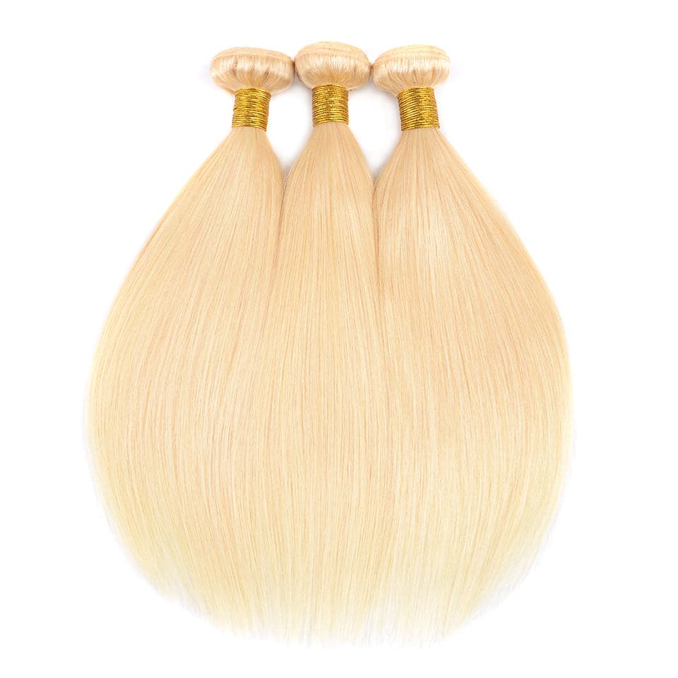 613 Blonde Color 3 Bundles Straight Virgin Human Hair