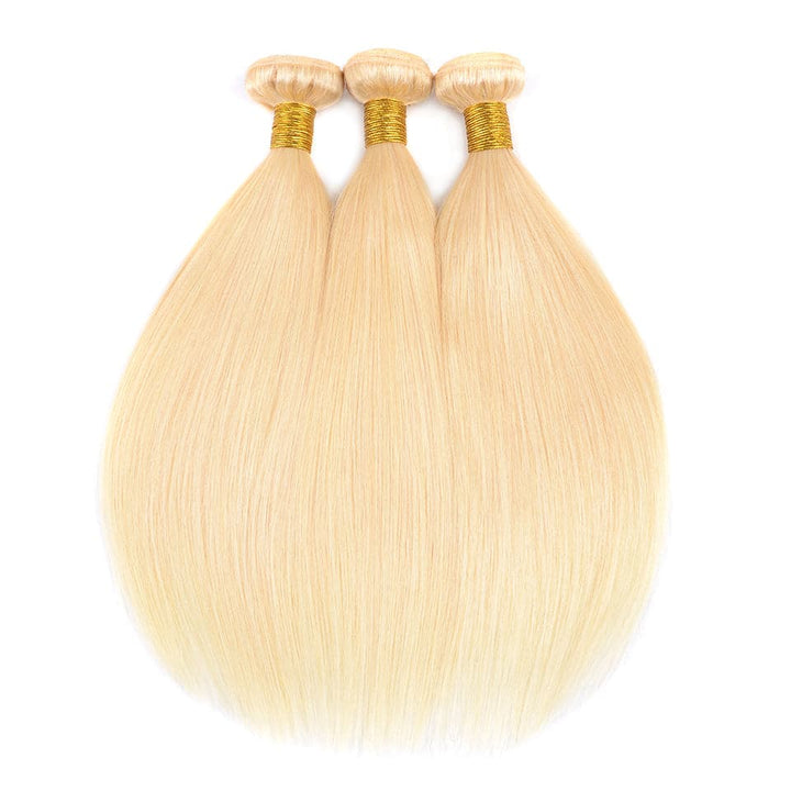 613 Blonde Color 3 Bundles Straight Virgin Human Hair