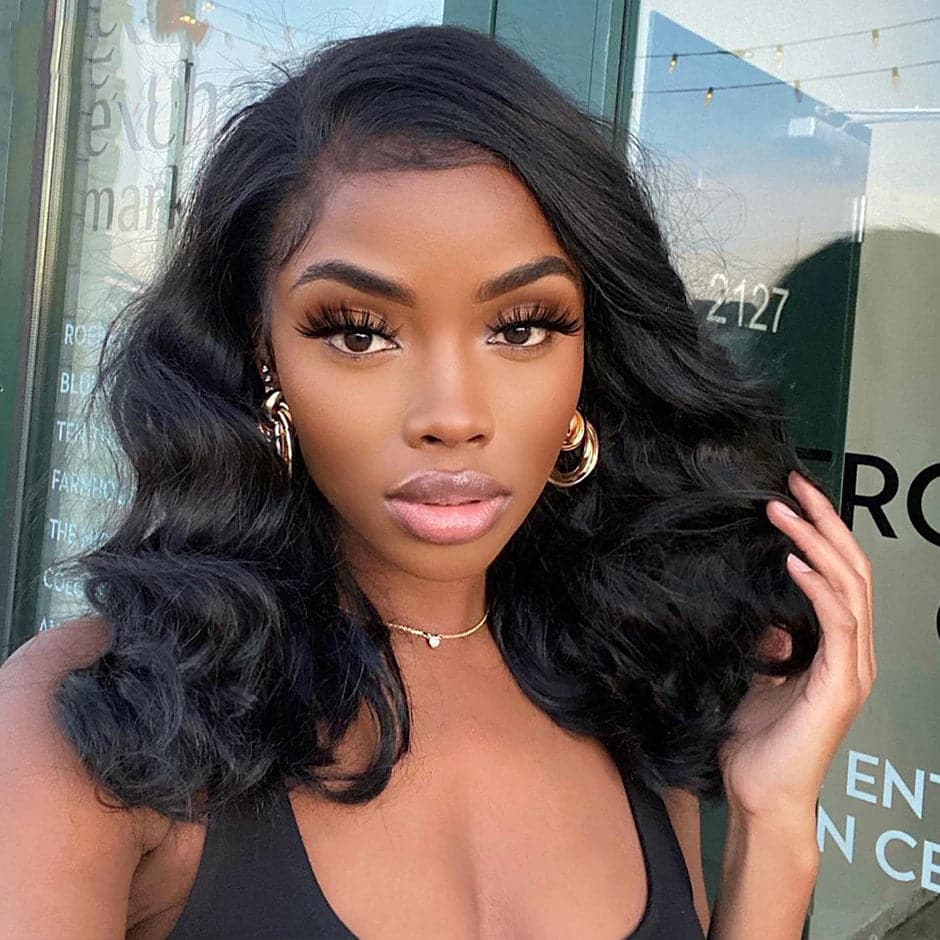 Loose Wave 13X4 Lace Front Short Bob Wigs Pre-Plucked Natural Color