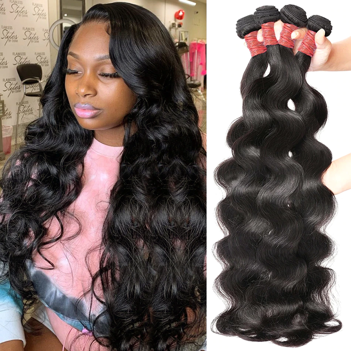 lumiere 4 Bundles Malaysian Body Wave Virgin Human Hair Extension 8-40 inches - Lumiere hair