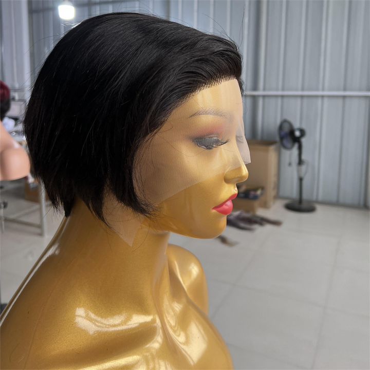 Ship In 24Hours-Lumiere Straight Pixie Cut Short Bob 13X1X4 T Part HD Lace Human Hair Wigs For Women