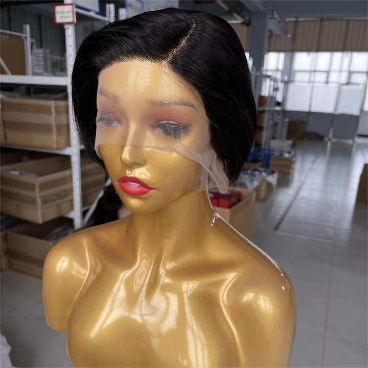 Ship In 24Hours-Lumiere Straight Pixie Cut Short Bob 13X1X4 T Part HD Lace Human Hair Wigs For Women