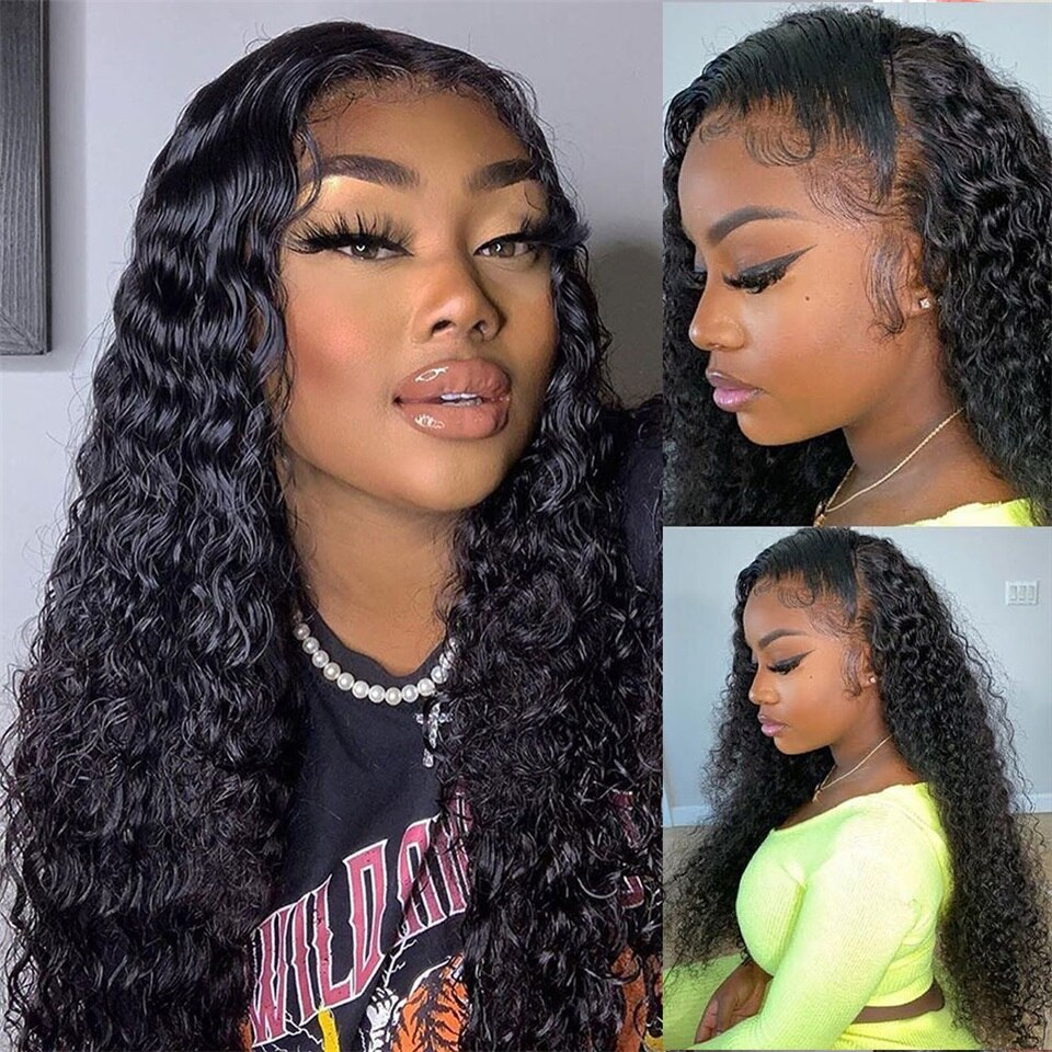Luxury Deep Wave 5x5 Lace closure & 13x4 frontal Wigs Virgin Human Hair transparent HD lace 150% 180% Density - Lumiere hair