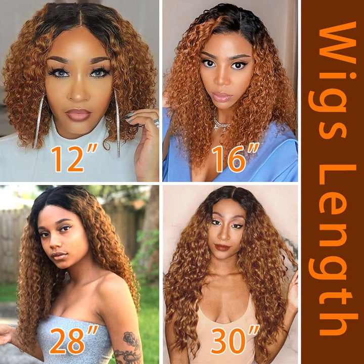 Lumiere 1B/30 Ombre Deep Wave 4x4/5x5/13x4 Lace Closure/Frontal 150%/180% Density Wigs For Women Pre Plucked