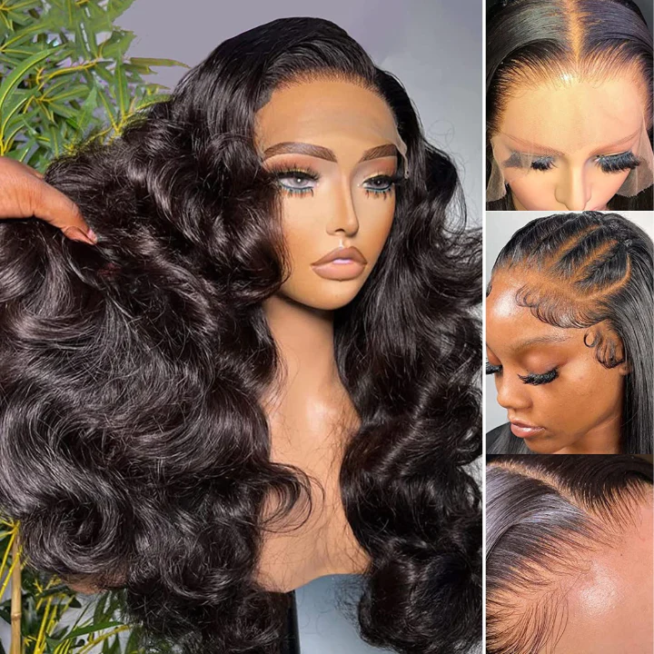 360 Lace Frontal Body Wave Wigs Natural Hairline Human Hair For Women
