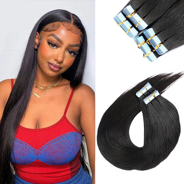 Bande droite dans les extensions de cheveux 20 PCS / 1 Pack 100% cheveux humains
