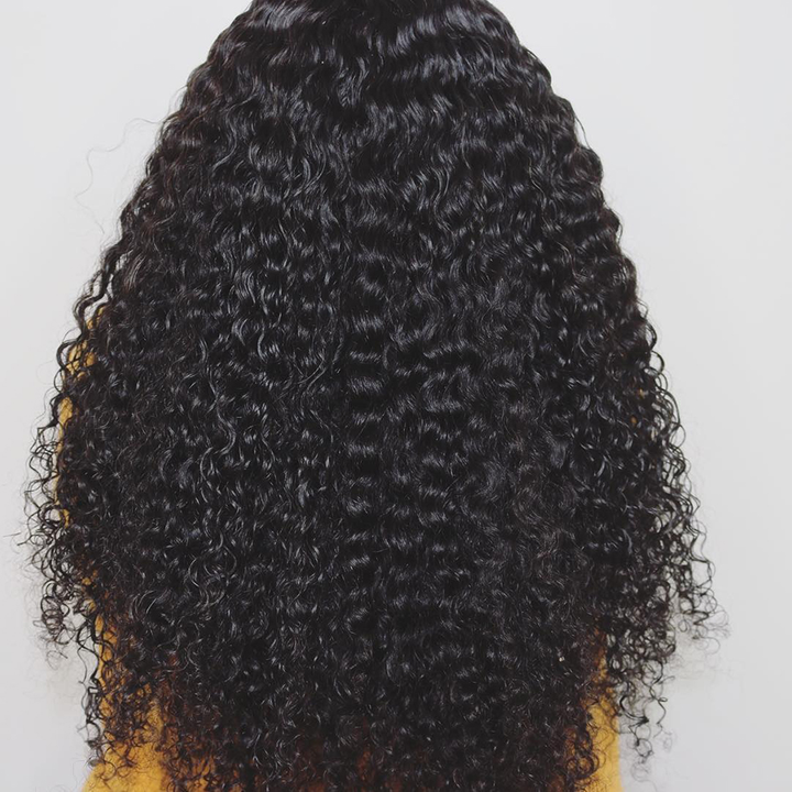 150% Density Kinky Curly Lace Frontal / Closure Virgin Human Hair Wigs With Baby Hair - Lumiere hair