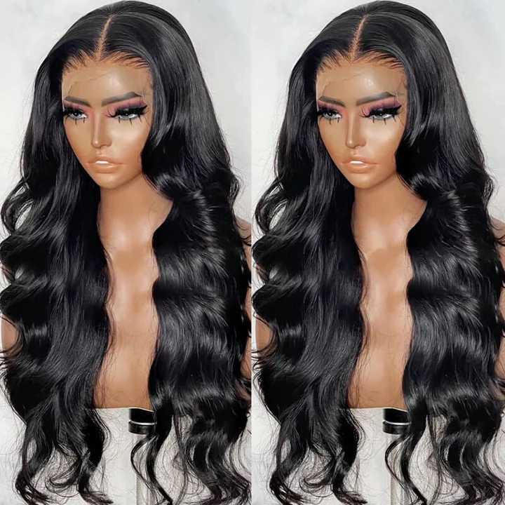 Body Wave 13x4 HD Lace Frontal 180% Density Human Hair Wigs With Baby Hair