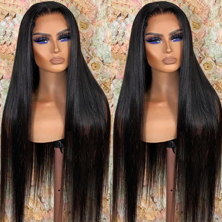 lumiere Long Straight Human Hair Wigs 13x4 Lace Frontal glueless Pre-Plucked with baby hair