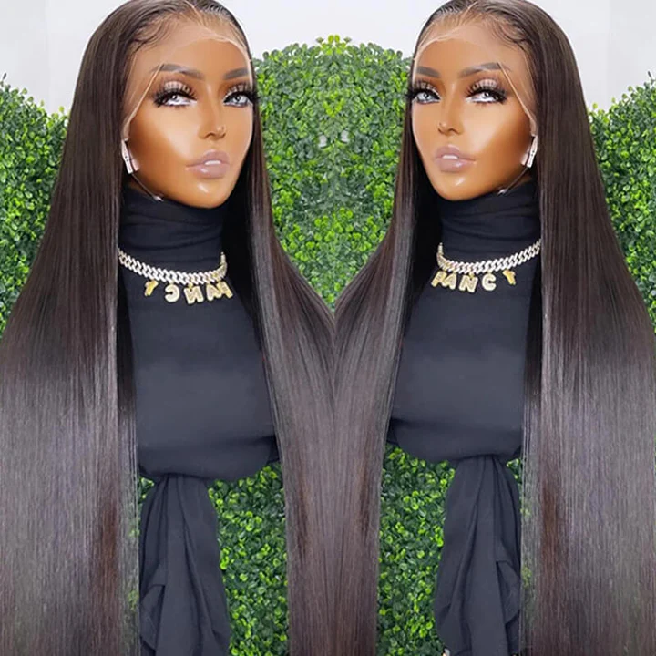 lumiere Long Straight Human Hair Wigs 13x4 Lace Frontal glueless Pre-Plucked with baby hair