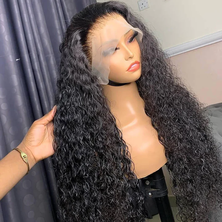 Water Wave 13x4 Lace Frontal 150% Density Human Hair Wig With Baby Hair