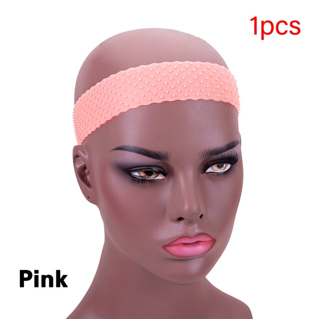 Bandeau en silicone réglable en velours pour perruques frontales en dentelle 22 cm en caoutchouc à haute élasticité