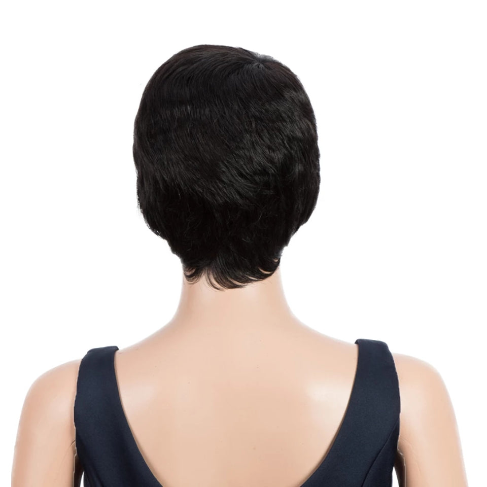 Short Pixie Cut Bob Human Hair Wig Black Women Human Hair Natural Straight Pixie Bob Wig