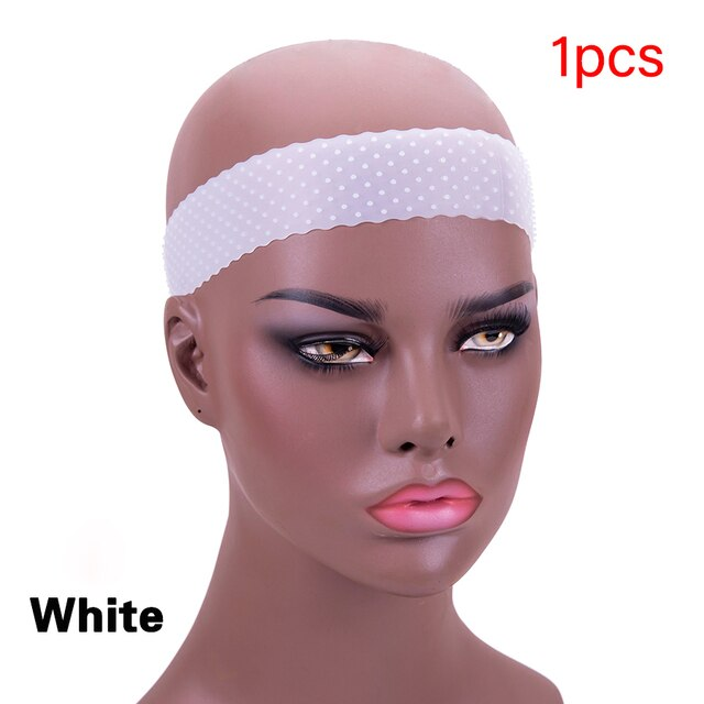 Bandeau en silicone réglable en velours pour perruques frontales en dentelle 22 cm en caoutchouc à haute élasticité