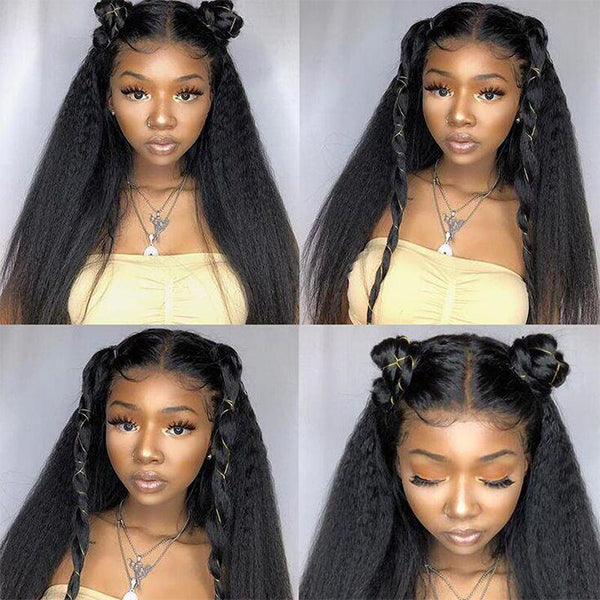 Lumiere Hair Pre-cut Kinky Straight Glueless HD 4X6/4x4  Lace Closure 100% Human Hair Wig