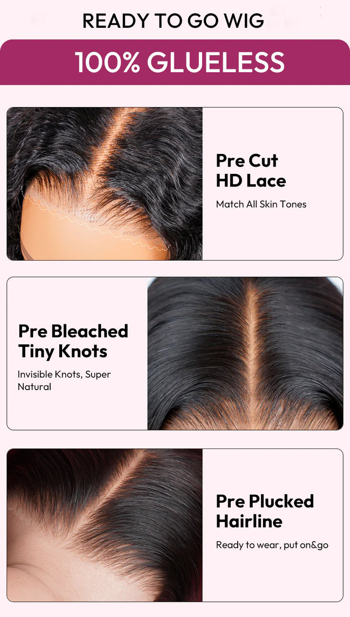 [Glueless Wig] Upgrade Lumiere Kinky Straight 13x4 Pre Cut Lace Glueless Wigs Ready To Go Human Hair Wig