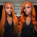 Lumiere Pre Plucked #350 Ginger 13x4 Lace Front Wigs Straight/ body wave Human Hair Wigs With Natural Hairline (No Code Need)