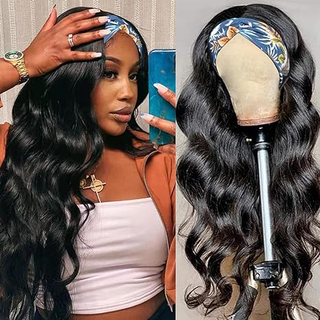 Headband Wigs Body Wave Human Hair African American Headband Wigs