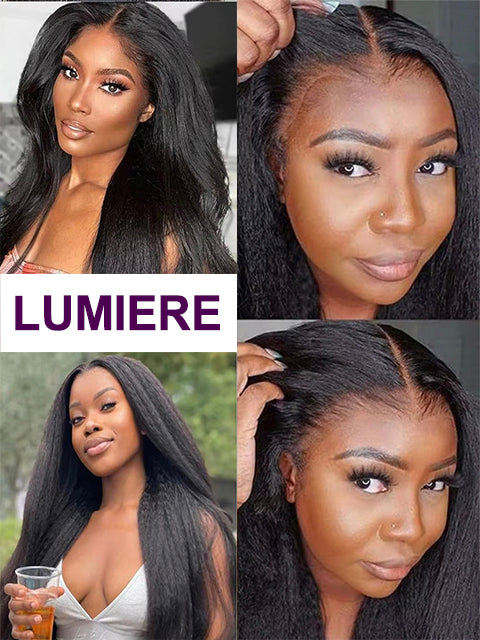 [Glueless Wig] Upgrade Lumiere Kinky Straight 13x4 Pre Cut Lace Glueless Wigs Ready To Go Human Hair Wig