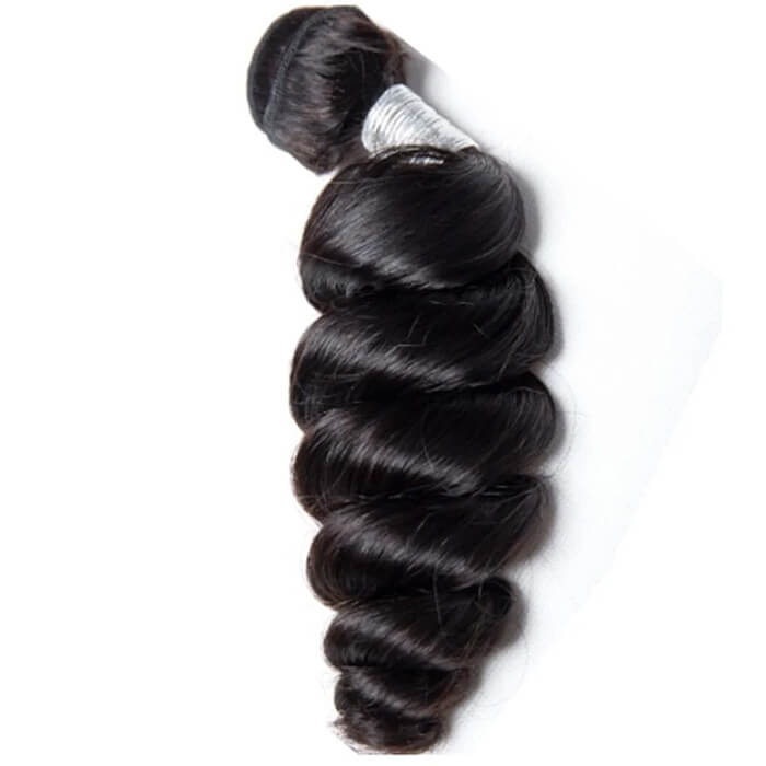 (B1)Natural Black Loose Wave Human Hair 1 Bundle  Unprocessed Brazilian Virgin Hair(Ship In 24Hours)