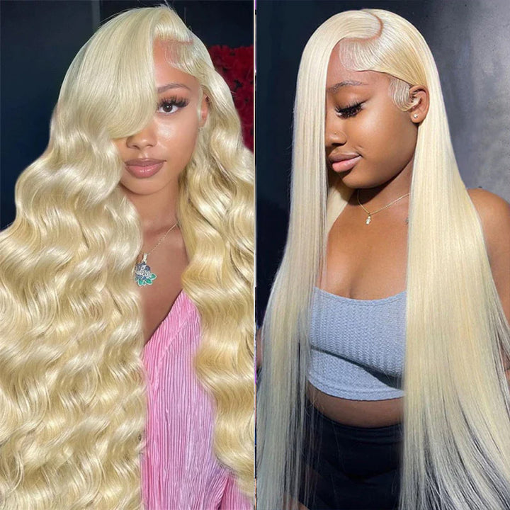 Vente Flash Body Wave 13x4 HD Lace Front Wig Preplumed 613 Honey Blond Color Wigs for Women 