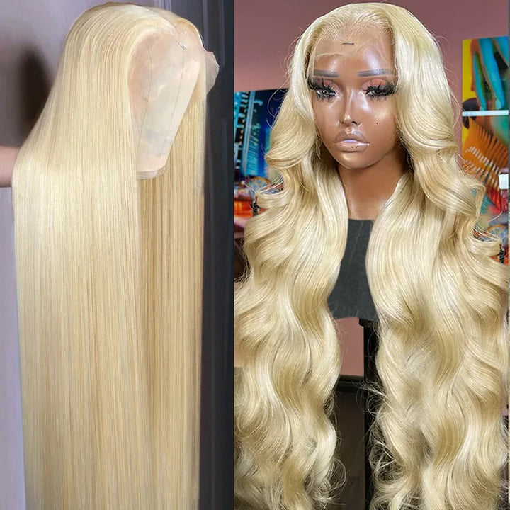 Lumiere $152=30inch| #613 Blonde Straight/Body Wave 4x4 Lace Closure Human Hair Wigs (No Code Need)