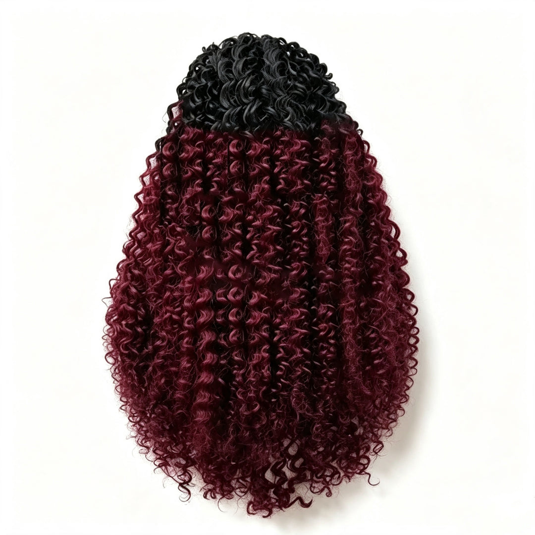 #T1B/99J Afro Curly Drawstring Ponytail Human Hair Extensions 100% Human Hair For Women