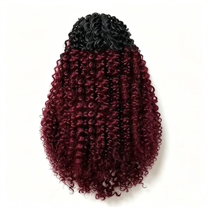 #T1B/99J Afro Curly Drawstring Ponytail Human Hair Extensions 100% Human Hair For Women