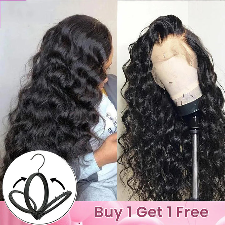 Lâche Deep Wave Lace Front/Fermeture sans colle pour les femmes noires Prelucked Human Hair 