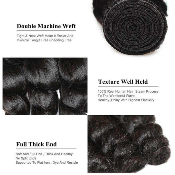 lumiere 1 pièce Loose Wave Bundle Extension de cheveux humains vierges
