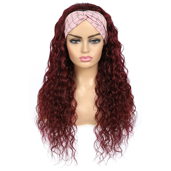# 99J Color Affordable Headband Wig perruques de cheveux humains (Obtenez 2 bandeaux à la mode gratuits) 