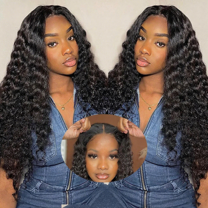 Lumiere 7x5 Pre Cut Lace Ready To Go Wigs Water Wave Human Hair Wig PrePlucked Glueless Wig Ready To Wear
