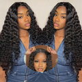 Deep Wave Wear & Go Glueless HD 4X6 Lace Closure Perruque de cheveux humains