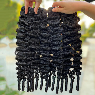 Lumiere Burmese Curly 4 Bundles Extenstions Brazilian Hair Long Lasting Natural Black