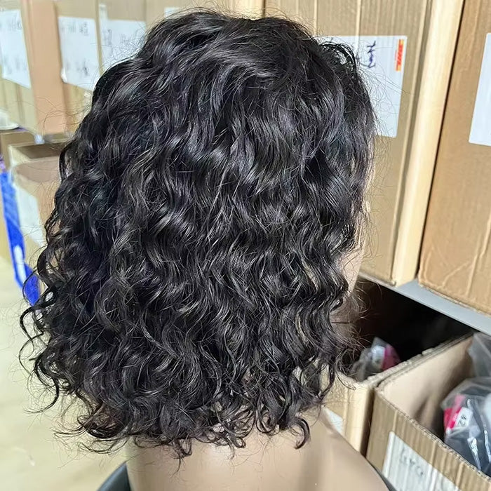 Kinky Curly Bob 13x4 / 4X4 Lace Front Cheveux Humains Pour Les Femmes Noires Sans Colle 