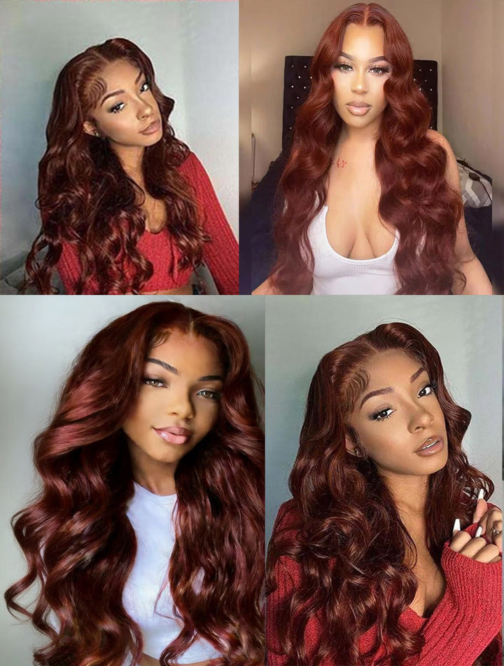 [Glueless Wig] Upgrade Lumiere 33# Reddish Brown Body Wave 13x4 Lace Wigs Wear On The Daily Wig