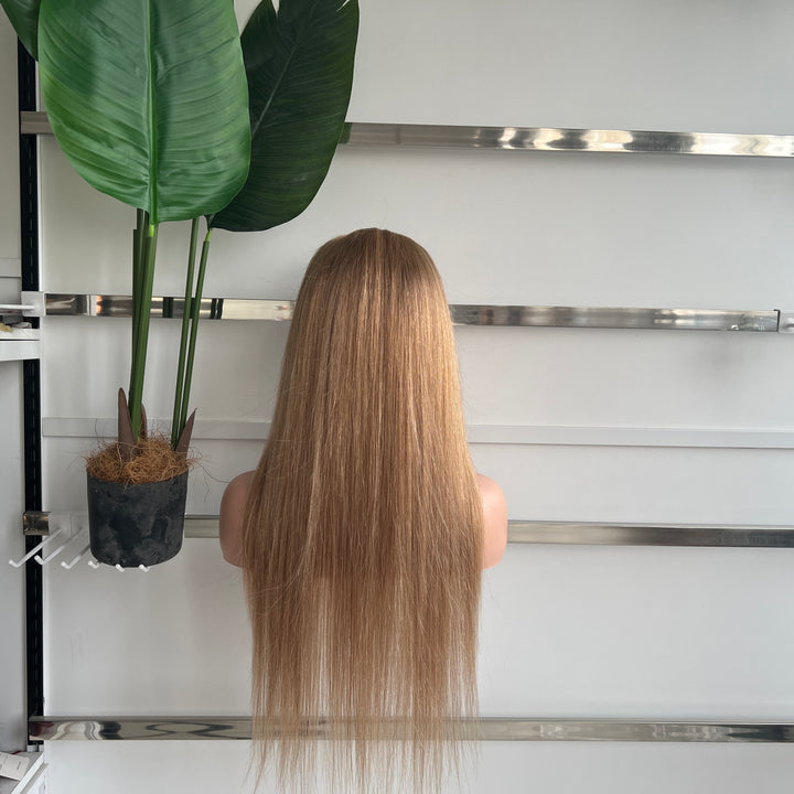 TikTok Trend| Lumiere Light Flaxen Brown Colored Straight/Body Wave Lace Frontal Wig For Black Girl